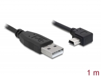 Delock Cable USB 2.0-A male > USB mini-B 5pin male angled 1m