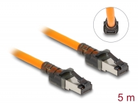 Delock RJ45 Network Cable with USB Type-C™ port finder function Self Tracing Cat.6A S/FTP 5 m orange
