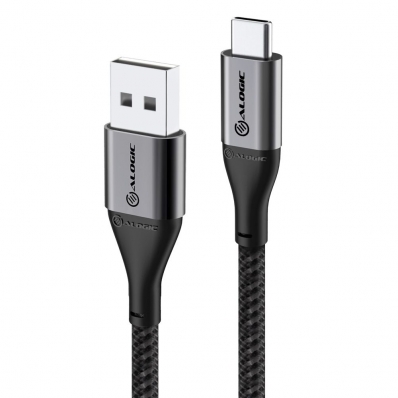 Alogic USB Kabel USB 2.0 -> USB-A 3A/480Mbps 0.3m grau