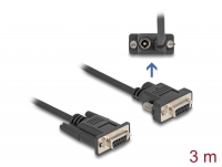 Delock Serial Cable RS-232 D-Sub9 female to D-Sub9 female Power Connection at Pin 9 3 m