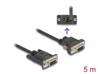 Delock Serial Cable RS-232 D-Sub9 female to D-Sub9 female Power Connection at Pin 9 5 m