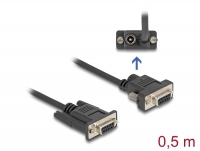 Delock Serial Cable RS-232 D-Sub9 female to D-Sub9 female Power Connection at Pin 9 0.5 m