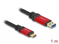 Delock USB 10 Gbps Cable USB Type-A male to USB Type-C™ male 1 m red metal