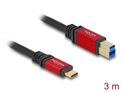 Delock USB 5 Gbps Cable USB Type-C™ male to USB Type-B male 3 m red metal