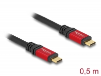Delock USB 20 Gbps Cable USB Type-C™ male to male PD 3.0 100 W E-Marker 0.5 m red metal