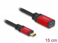 Delock USB 10 Gbps Adapter USB Type-C™ male to USB Type-A female 15 cm red metal