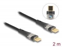 Delock USB 2.0 Data and Fast Charging Cable USB Type-C™ male to male transparent PD 3.0 100 W 2 m