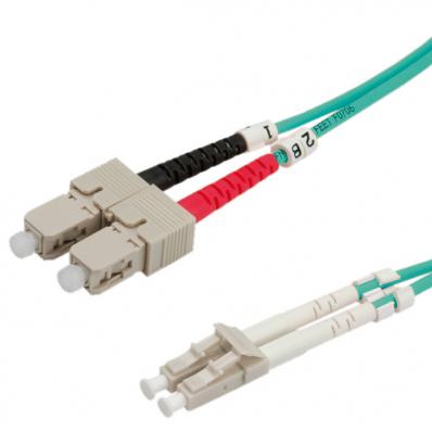 ROLINE Fibre Optic Jumper Cable, 50/125µm, LC/SC, OM3, turquoise 1 m