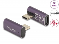 Delock USB Adapter 40 Gbps USB Type-C™ PD 3.1 240 W male to female rotated angled left / right 8K 60 Hz metal