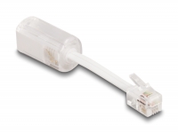 Delock Telephone Cable RJ10 plug to RJ10 jack with connection cable 30 mm transparent / white