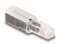 Delock Telephone Cable Anti-Twist Adapter RJ10 plug to RJ10 jack transparent / black