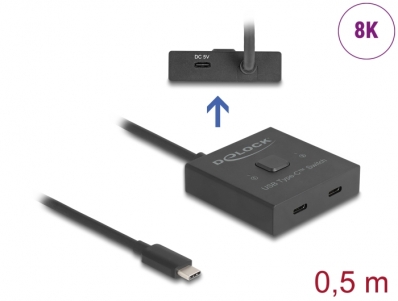 Delock USB 10 Gbps USB Type-C™ Switch 2 to 1 bidirectional 8K