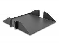 Delock 19″ Shelf double-sided up to 46 kg from 500 mm depth 2U dark grey