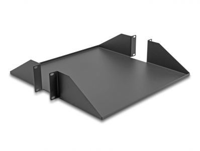 Delock 19″ Shelf double-sided up to 46 kg from 500 mm depth 2U dark grey