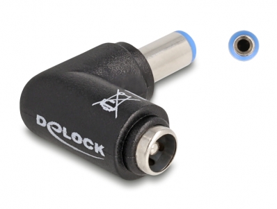 Delock DC Adapter 5.5 x 2.1 mm male to 5.5 x 2.1 female 90° angled