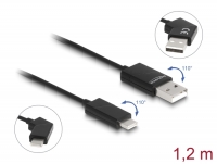 Delock USB 2.0 Cable Type-A male to USB Type-C™ male rotatable with Fast Charging 60 W 1.2 m