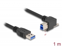 Delock USB 5 Gbps Cable USB Type-A male straight to USB Type-B male with screw 90° right angled 1 m black