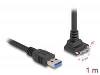 Delock USB 5 Gbps Cable USB Type-A male straight to USB Micro-B male with screw distance 18 mm 90° upwards angled 1 m black