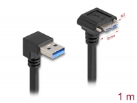 Delock USB 5 Gbps Cable USB Type-A male 90° downwards angled to USB Micro-B male with screw distance 18 mm 90° downwards angled 