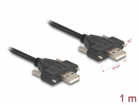 Delock USB 2.0 Cable Type-A male to male with screw distance 30 mm 1 m black