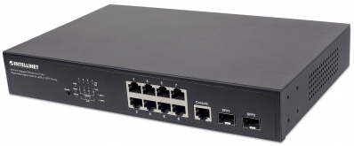 INTELLINET Switch 8-Port Gigabit Web-Managed PoE+ Desk 2xSFP