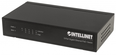 INTELLINET PoE+ Switch 5-Port Gigabit Ethernet 60W Desktop