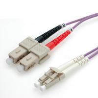 ROLINE Fibre Optic Jumper Cable, 50/125µm, LC/SC, OM4, purple 1 m