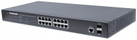 INTELLINET Switch 16x GE Web-Managed 2 SFP-Ports 16x PoE+
