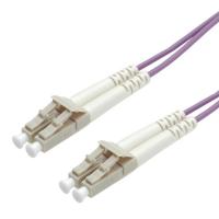 ROLINE Fibre Optic Jumper Cable, 50/125 µm, LC/LC, OM4, purple 0.5 m