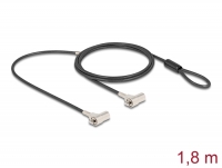 Navilock Dual Laptop Security Cable with Key Lock for two Kensington slots 3 x 7 mm