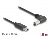 Delock USB Type-C™ Power Cable to DC 5.5 x 2.5 mm male angled 1.5 m