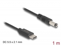 Delock USB Type-C™ Power Cable to DC 5.5 x 2.1 mm male 1 m