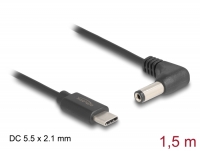 Delock USB Type-C™ Power Cable to DC 5.5 x 2.1 mm male angled 1.5 m