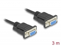 Delock Serial Cable RS-232 D-Sub9 female to female with narrow plug housing 3 m