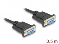 Delock Serial Cable RS-232 D-Sub9 female to female with narrow plug housing 0.5 m