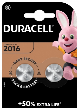 Duracell Batterie Knopfzelle CR2016 3.0V Lithium 2St.