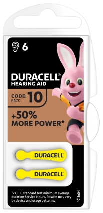 Duracell Batterie Hörgeräte EasyTab 10 (PR70) 6St.