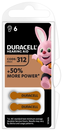 Duracell Batterie Hörgeräte EasyTab 312 (PR41) 6St.