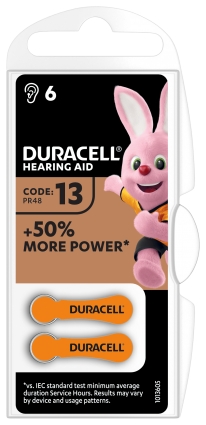 Duracell Batterie Hörgeräte EasyTab 13 (PR48) 6St.