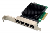 Digitus 4 port 2.5 Gigabit Ethernet network card, RJ45, PCI Express, Realtek chipset