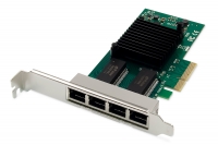 Digitus 4 port Gigabit Ethernet network card, RJ45, PCI Express, Intel I350