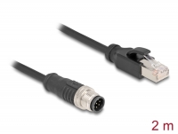 Delock M12 Cable A-coded 8 pin male to RJ45 male PVC 2 m