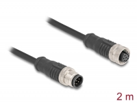 Delock M12 Cable A-coded 8 pin male to female PVC 2 m
