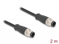 Delock M12 Cable A-coded 8 pin male to male PVC 2 m