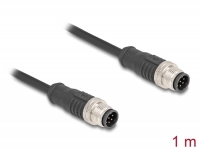 Delock M12 Cable A-coded 8 pin male to male PVC 1 m