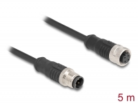 Delock M12 Cable D-coded 4 pin male to female PVC 5 m