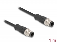 Delock M12 Cable D-coded 4 pin male to male PVC 1 m