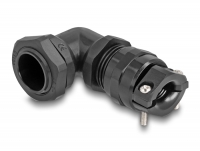 Delock Cable Gland with strain relief and bending protection 90° angled PG13.5 black