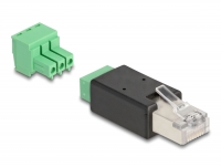 Delock RJ45 plug to Terminal Block Adapter 3 pin 2-part