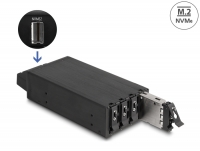 Delock Slim Bay Mobile Rack for 4 x M.2 NVMe SSD with Slim SAS SFF-8654 connector
